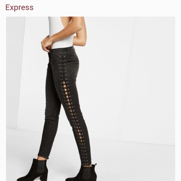 Women's High Waist Tall Size 6 / 6L / 6T Express Denim Jeans LOT - Picture 8 of 10